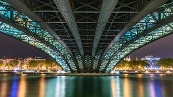 Sea level view of University Bridge in Lyon,  France photo