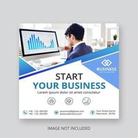 Start your business square social media banner vector