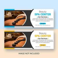 conjunto de banner de redes sociales horizontal spa vector