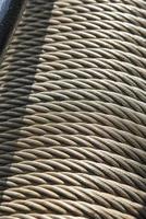 Close up of metal cable roll