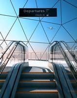 escalator in modern airport photo