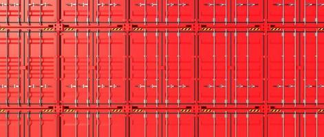 rojo de contenedores de envío de pared 3d
