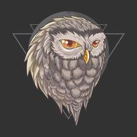 Owl head with upside triangle design vector