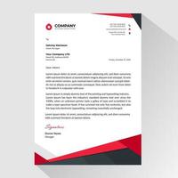 Modern letterhead with angled red and black borders vector