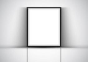 Display background with blank picture frame vector