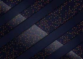 Diagonal Overlapping 3D Luxury Black and Glittery Dots Background  vector