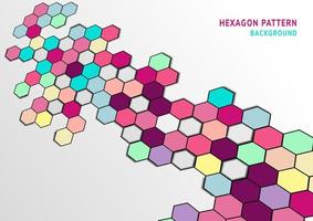 Fondo de formas entrelazadas de patrón hexagonal colorido vector