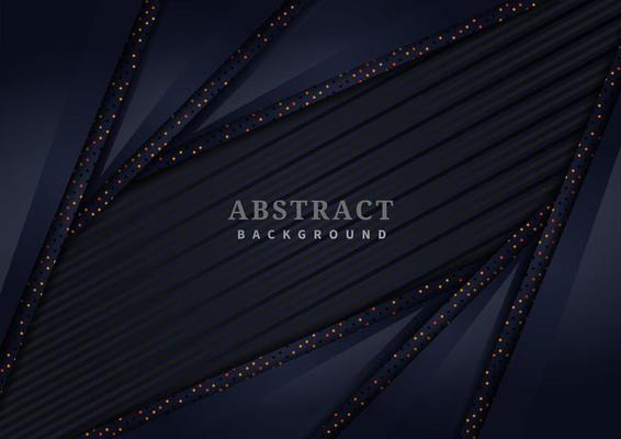 Abstract Dark Blue Narrow Overlapping Shapes with Glitter Background 