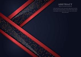 Abstract Black Geometric Overlapping Layers  with Red Border  vector