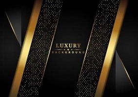 Abstract Gold and Black Overlapping Layers Luxury Background  vector