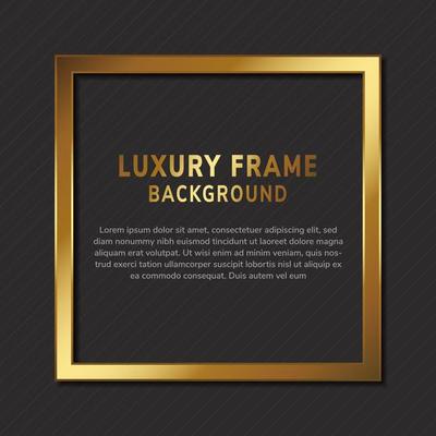 Luxury Gold Square Frame with Copy Space