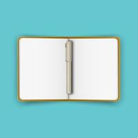 Blank notepad white paper and pen vector