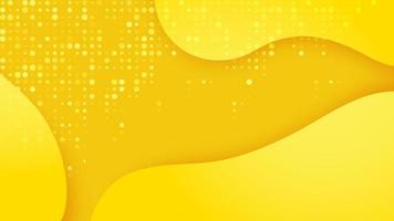 Yellow curved  shapes over modern halftone vector