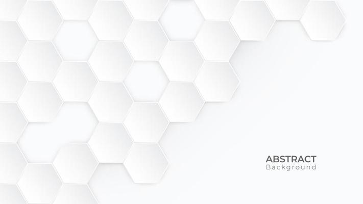 Modern white hexagon background with copyspace