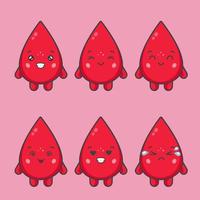 Cute Blood Characters With Various Expressions vector