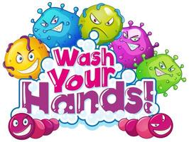 Wash your hands poster design  vector