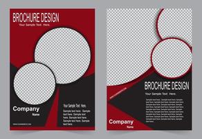 Red and black brochure template design vector