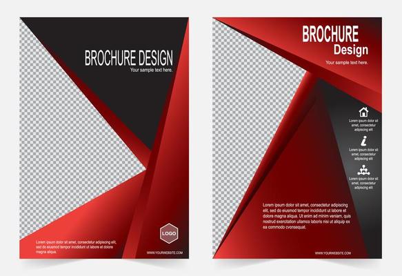 Red and Black Brochure template set 