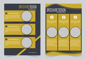 Dark yellow cover template. vector