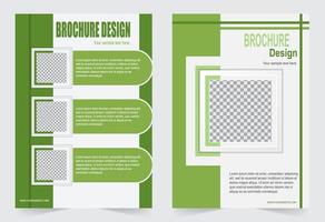 Green cover brochure with square image space. vector