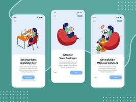 Onboarding business mobile application screen set