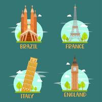 World landmark set vector