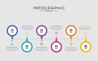 plantilla de línea de tiempo de negocios círculo colorido infografía vector