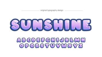 Bright Purple Rounded Cartoon Artistic Font vector