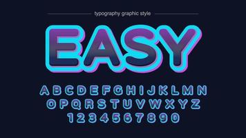 Neon Purple and Blue Rounded Uppercase Typography vector