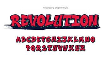 Red with Bold Stroke Graffiti Style Text Effect vector