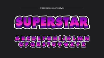 Purple Bold 3D Cartton Uppercase Typography vector