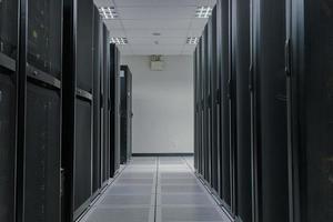 Server farm in data center photo