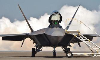 F-22 Fighter Jet with Open Canopy photo