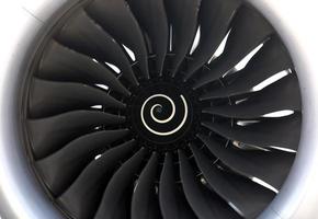 close up Jet engine photo