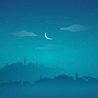 Beautiful Moon on night sky with star for background vector