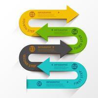 Information data design with arrows towards direction vector