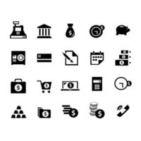 Finance and Business icon set vector