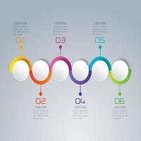 Infografía de flujo de trabajo de línea de tiempo de negocios con diseño de flujo vector