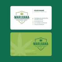 plantilla de tarjeta de visita de marihuana vector