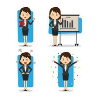 Business Woman Character Set vector