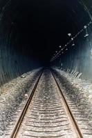 Railway in tunnel through the mountains,thailand.