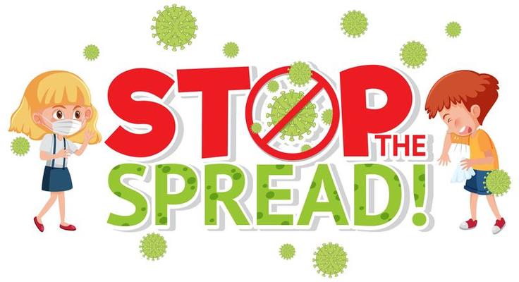 Stop spread coronavirus sign