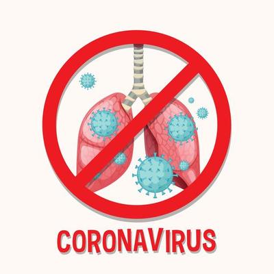 Coronavirus Background with Virus Cell in Lungs