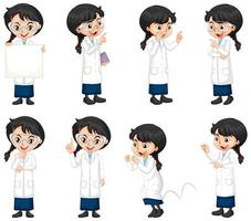 Set of Science Student in Different Poses