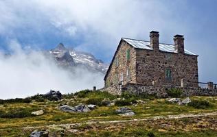 Mountain refuge in Neouvielle Massif of French Pyrenees photo