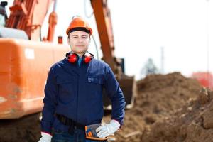 Portrait of worker in a construction site photo