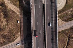 aerial view of highway in Poland photo