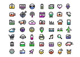 Set of high quality colorful web icons vector