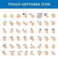 Set of touch gesture icons vector