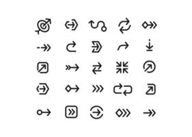 Arrow lines icon collection for web vector